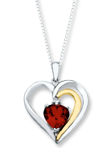 Kay “Garnet Heart Necklace”-Kay Necklaces under $200