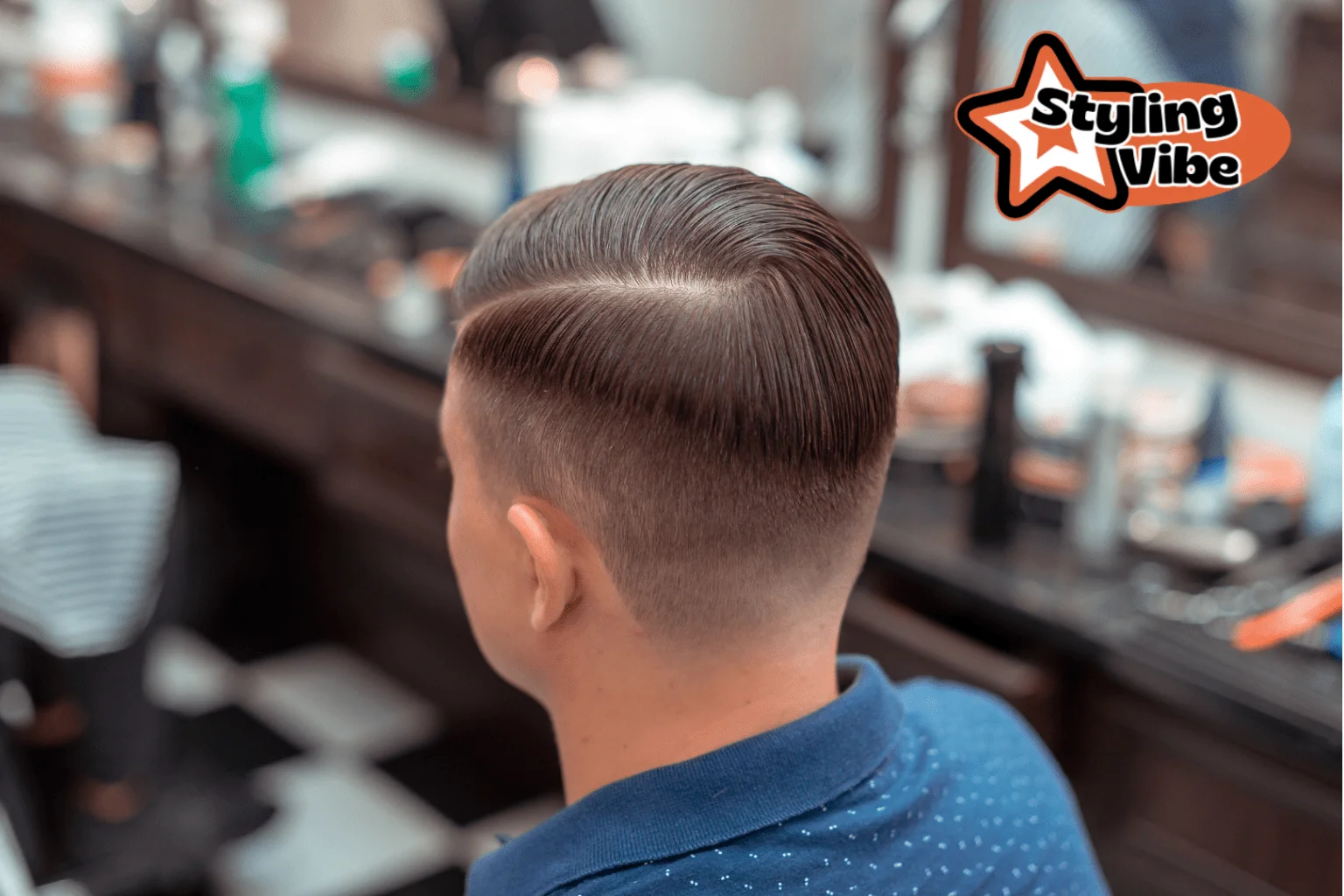 Men’s middle part haircut